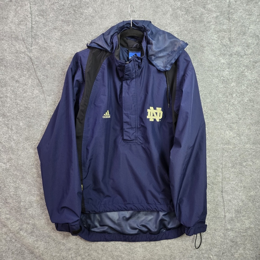 Adidas Gore-Tex Notre Dame Fighting Irish Zip Up Jacket Mens Medium Blue